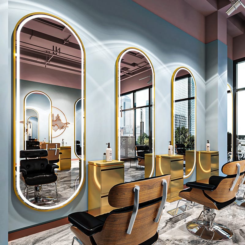 Curved LED Mirror - Professional Salon Equipment at Tessla Equipment Store